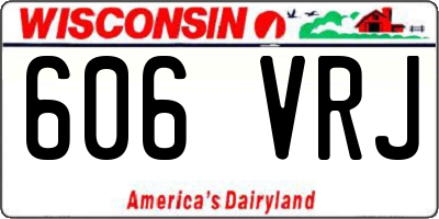 WI license plate 606VRJ