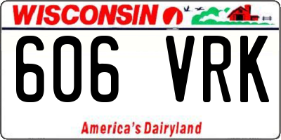 WI license plate 606VRK