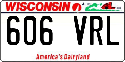 WI license plate 606VRL