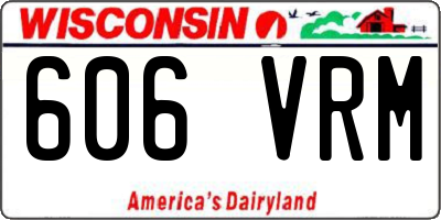 WI license plate 606VRM