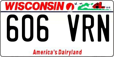 WI license plate 606VRN
