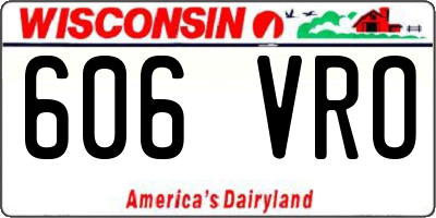 WI license plate 606VRO
