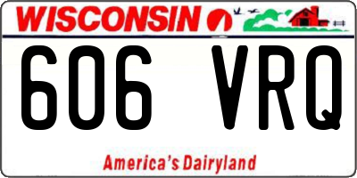 WI license plate 606VRQ