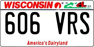 WI license plate 606VRS
