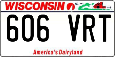 WI license plate 606VRT
