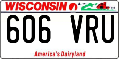 WI license plate 606VRU