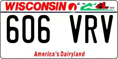 WI license plate 606VRV