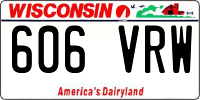 WI license plate 606VRW
