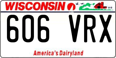WI license plate 606VRX