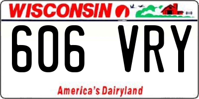 WI license plate 606VRY