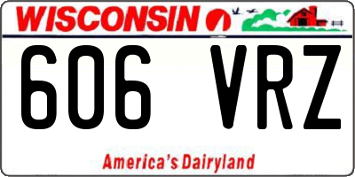 WI license plate 606VRZ