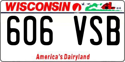 WI license plate 606VSB