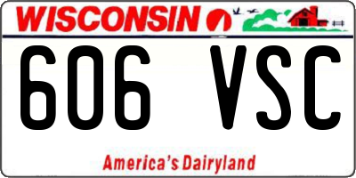 WI license plate 606VSC