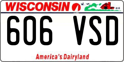 WI license plate 606VSD