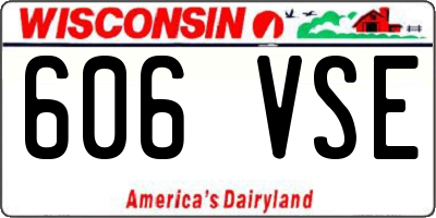 WI license plate 606VSE