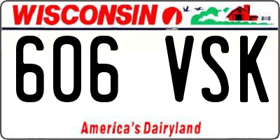 WI license plate 606VSK