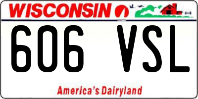 WI license plate 606VSL