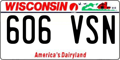 WI license plate 606VSN