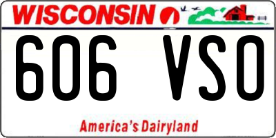 WI license plate 606VSO