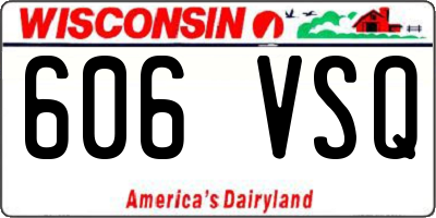 WI license plate 606VSQ