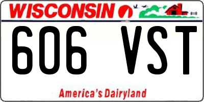 WI license plate 606VST