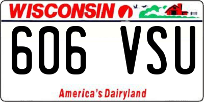 WI license plate 606VSU