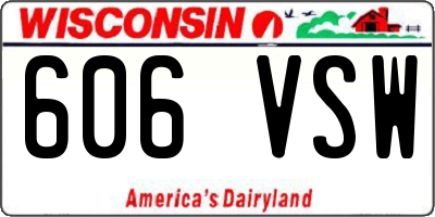 WI license plate 606VSW