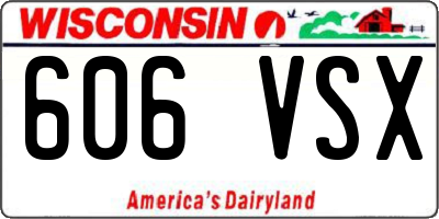 WI license plate 606VSX