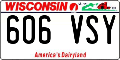 WI license plate 606VSY