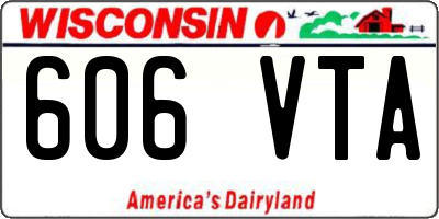 WI license plate 606VTA