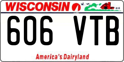 WI license plate 606VTB