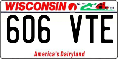 WI license plate 606VTE