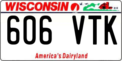 WI license plate 606VTK