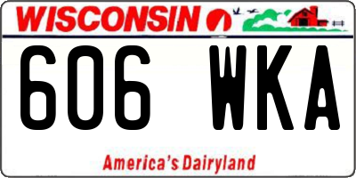 WI license plate 606WKA