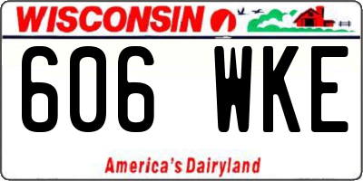 WI license plate 606WKE