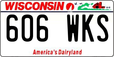 WI license plate 606WKS