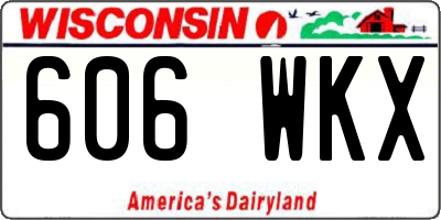 WI license plate 606WKX