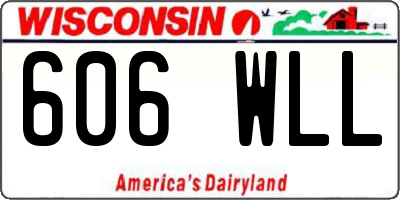 WI license plate 606WLL