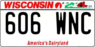 WI license plate 606WNC