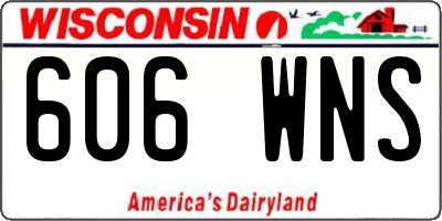 WI license plate 606WNS