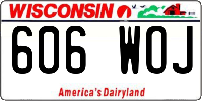 WI license plate 606WOJ