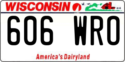 WI license plate 606WRO