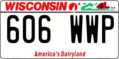 WI license plate 606WWP