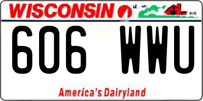 WI license plate 606WWU