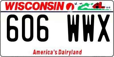 WI license plate 606WWX