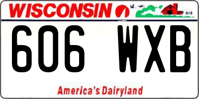 WI license plate 606WXB
