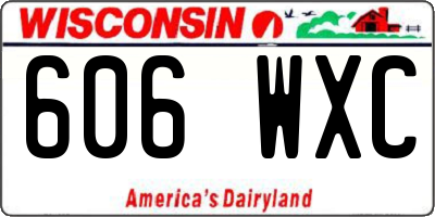 WI license plate 606WXC