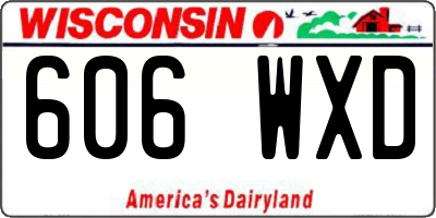 WI license plate 606WXD