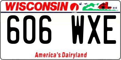 WI license plate 606WXE