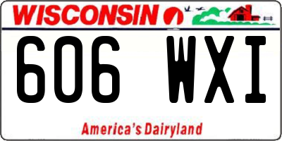 WI license plate 606WXI
